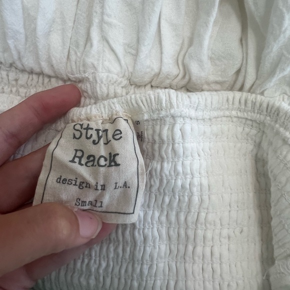 These Three Boutique White and Green Strapless Romper - Picture 8 of 9